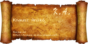 Knausz Anikó névjegykártya